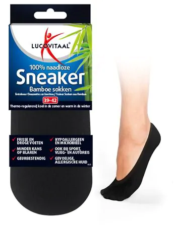Bamboe Sneakersok Zwart 3 paar