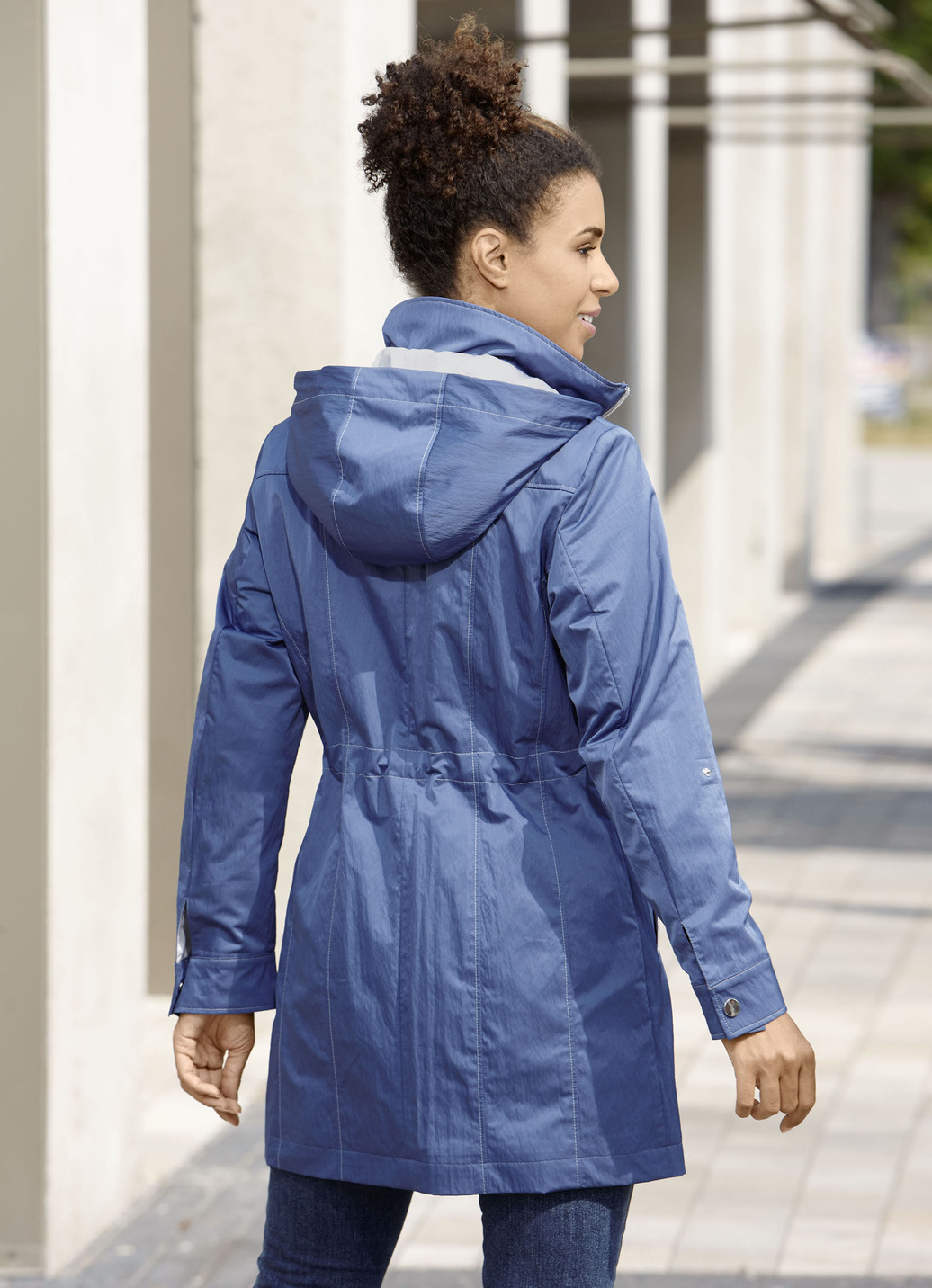 Longjacke mit krempelbaren Ärmeln