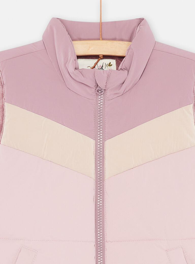 Doudoune mauve et lilas sans manches