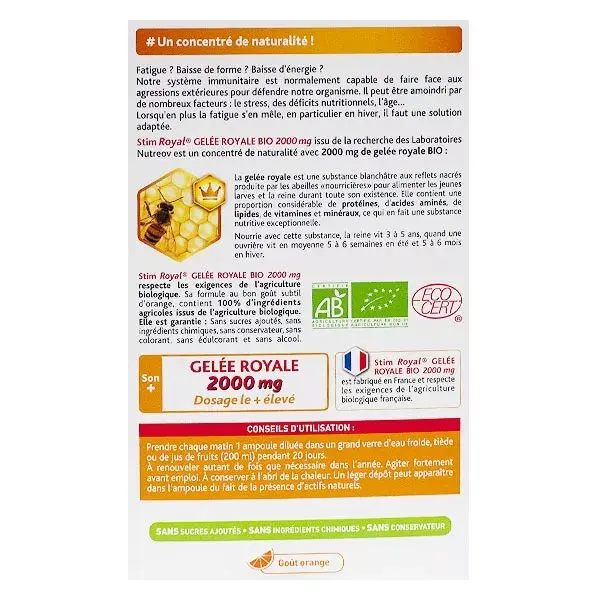 Nutreov Physcience Stim Royal Geleia Real Orgânica 2000mg 20 ampolas