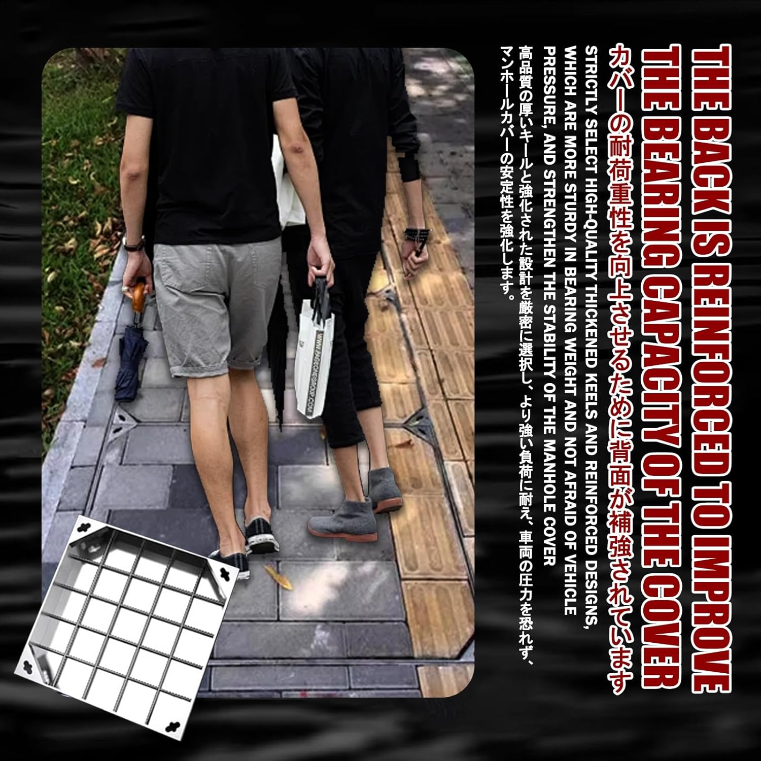 Integrierte quadratische Abdeckung für septische Grube mit E & Deckel, perfekt für Höfe, Gärten, Schulen - Größe:60 x 60 x 5 cm, & sicher mit Hoo für einfache Installation.