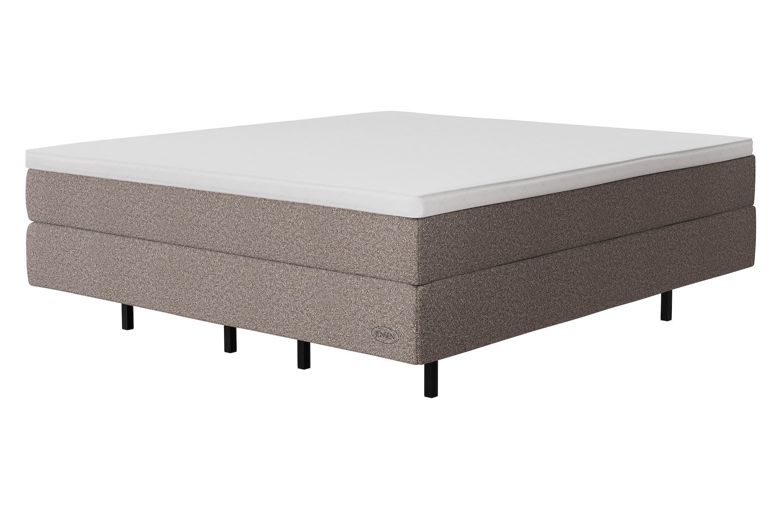 Opal Exact kontinental 180x200 cm Tekstil 188 gråbrun, 2 Exact, fast/ekstra fast, seamless, Sleep III overmadrass og Flying Optics 18 cm, gavl selges separat