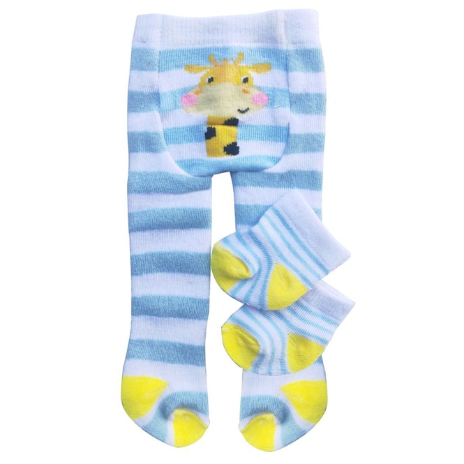 Puppen Strumpfhose mit Söckchen - Lustige Tiere - Größe 38 - 45 cm - 1 Stück