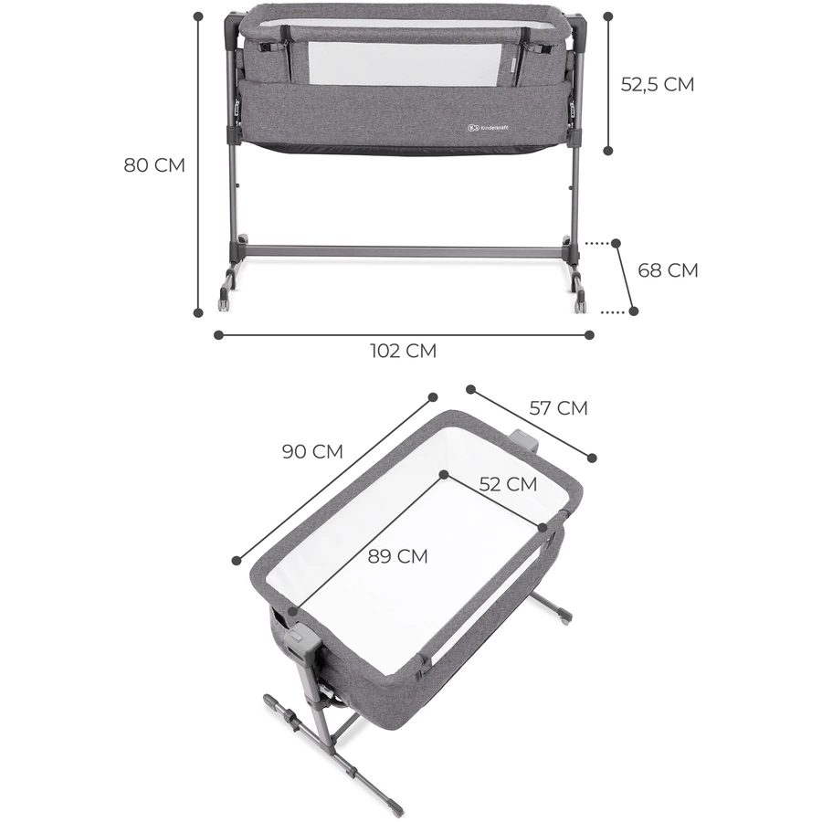 Kinderkraft Beistellbett Neste Up Grey Melange