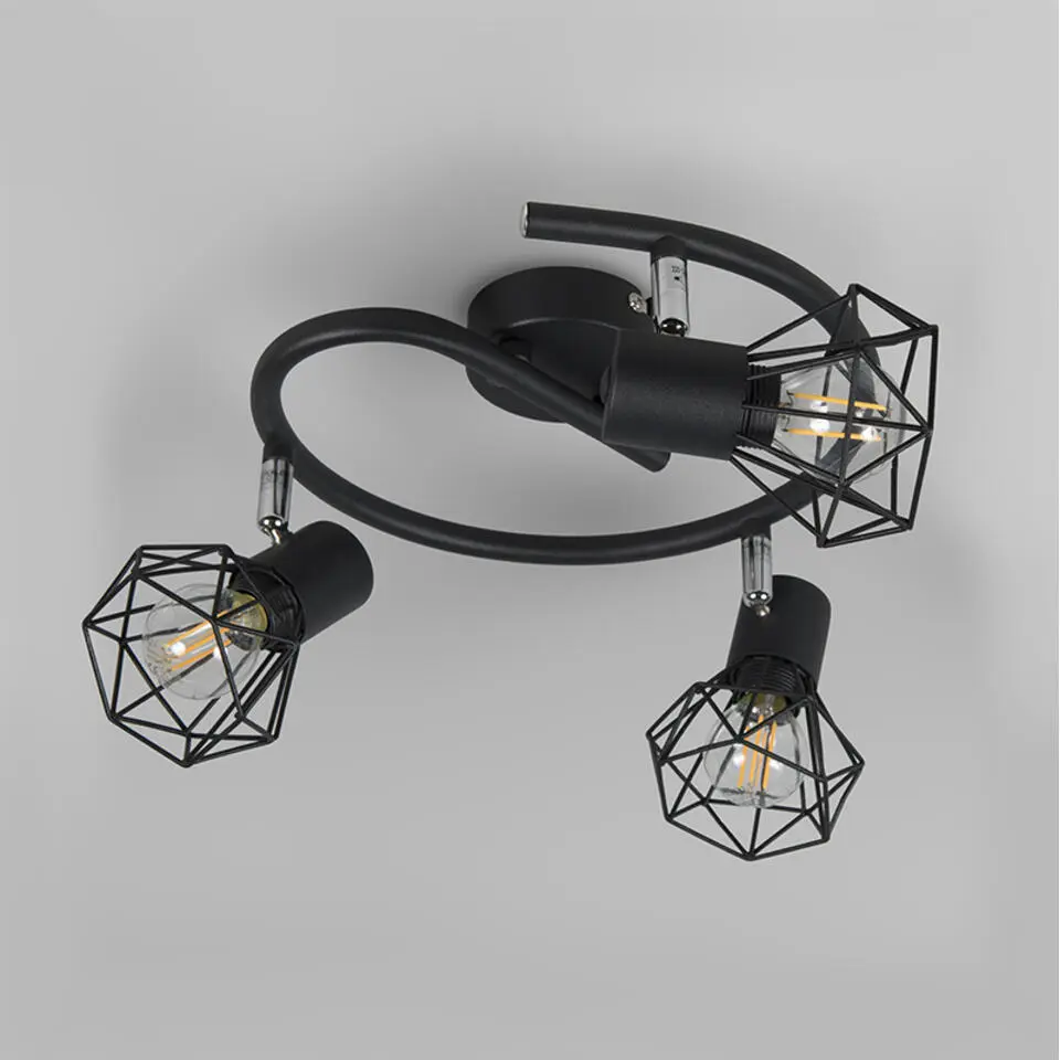 Qazqa opbouwspots mosh zwart e14