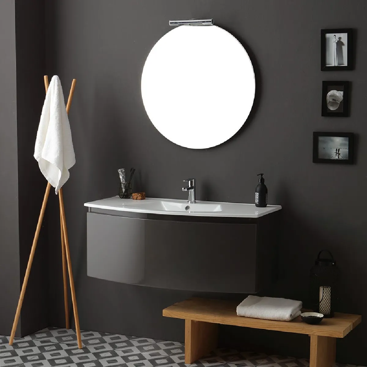 Kiamami Valentina ARMOIRE COURBÉE 102 CM - Gris ardoise