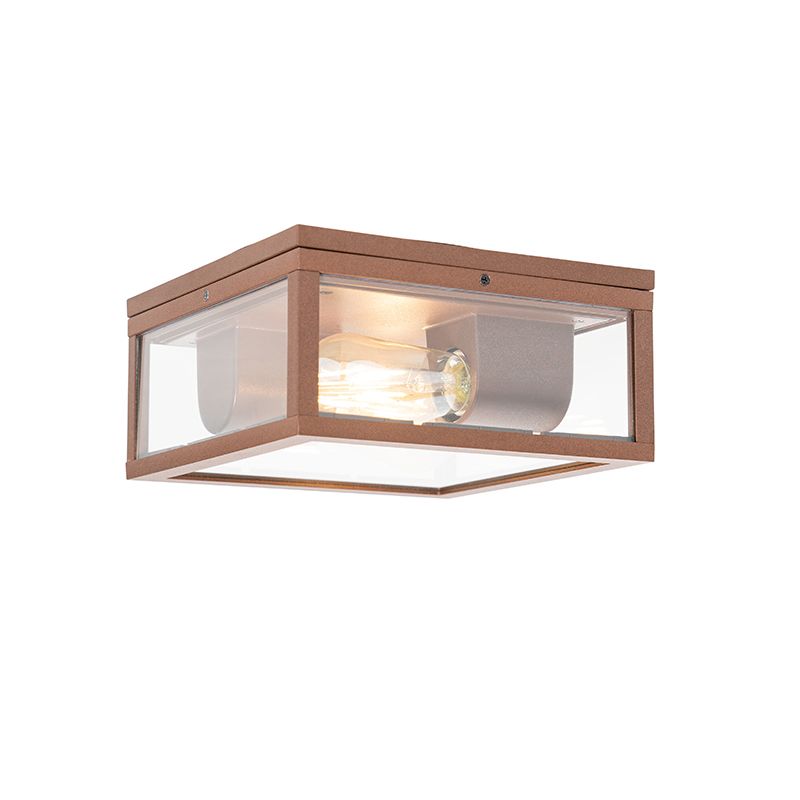 Industriële plafondlamp roestbruin IP44  2-lichts - Charlois