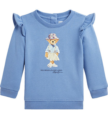 Polo Ralph Lauren Sweatshirt - LyseBlå m. Bamse/Fl?ser