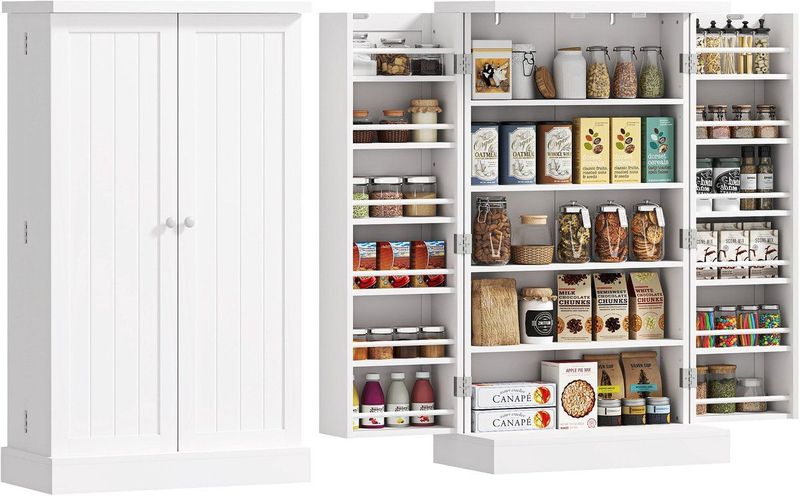 HOMCOM-Voedselvoorraadkasten-MDF-60x30x104cm-Wit