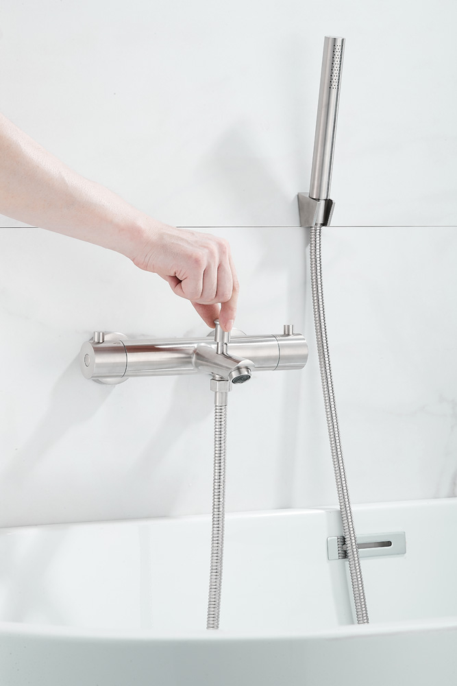 Saniclear Exclusive 304-RVS thermostatische badkraan met handdouche