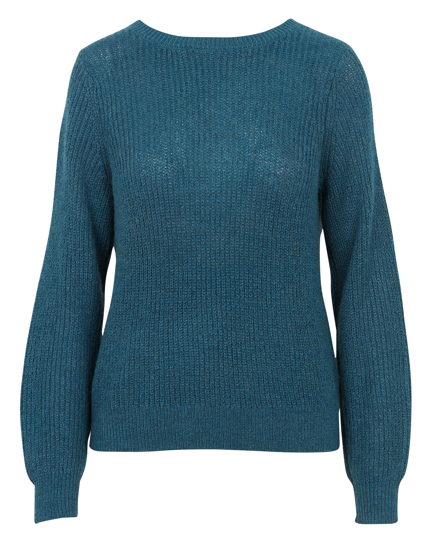 DEBRA - Pull droit col v en maille | Bleu