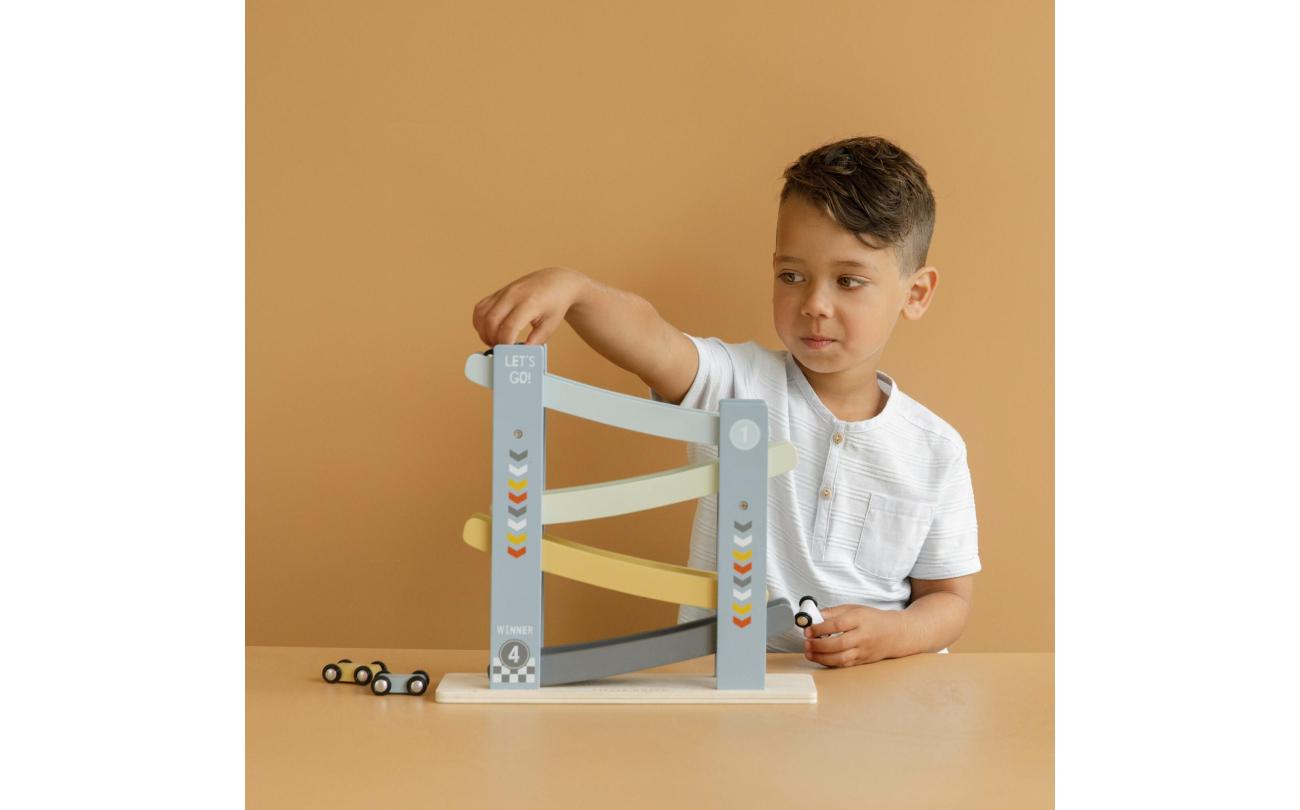 Little Dutch Houten Rollerbaan Cars met 4 auto's b