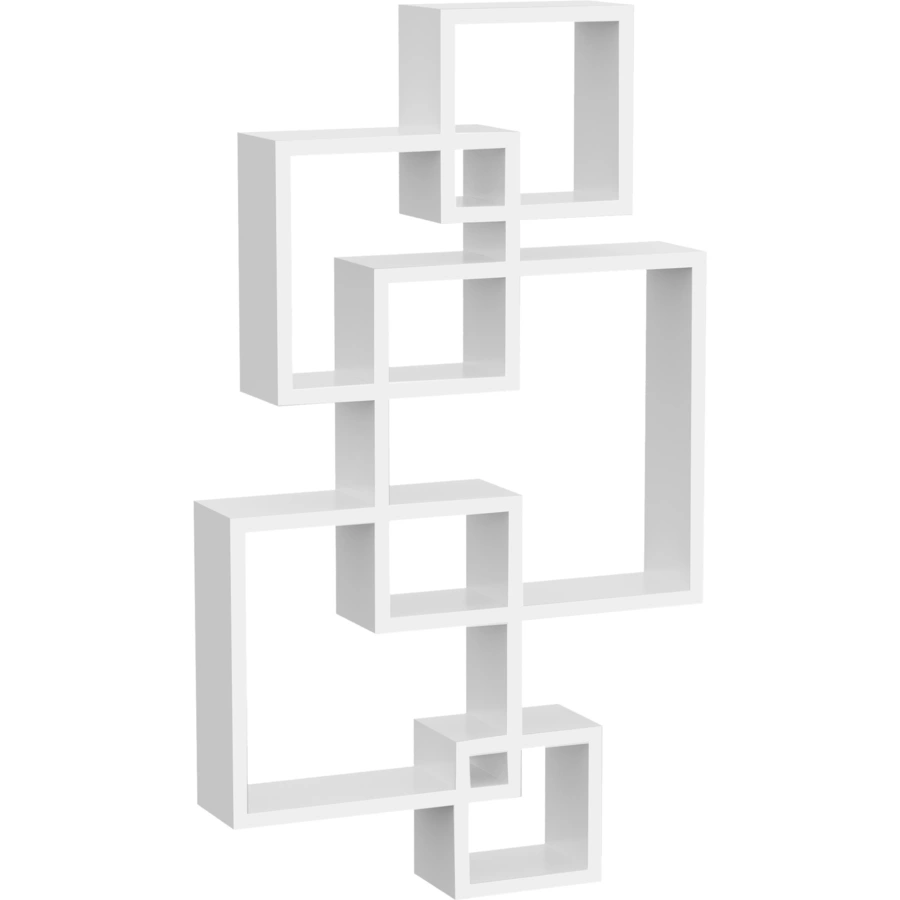 HOMCOM Wandregal mit Haken weiß