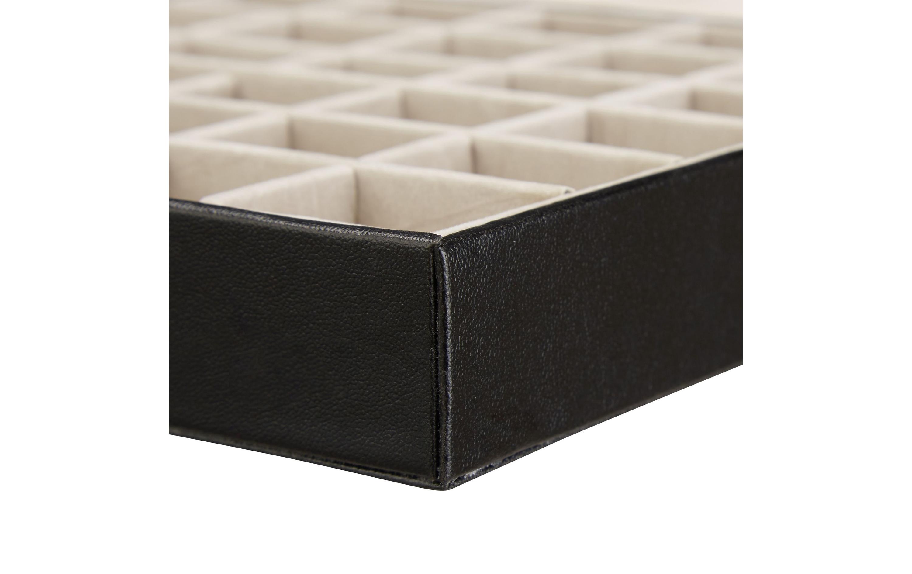 Schmuckschatulle 3.4 x 30 x 20 cm, Beige/SchwarzSchmucktablett