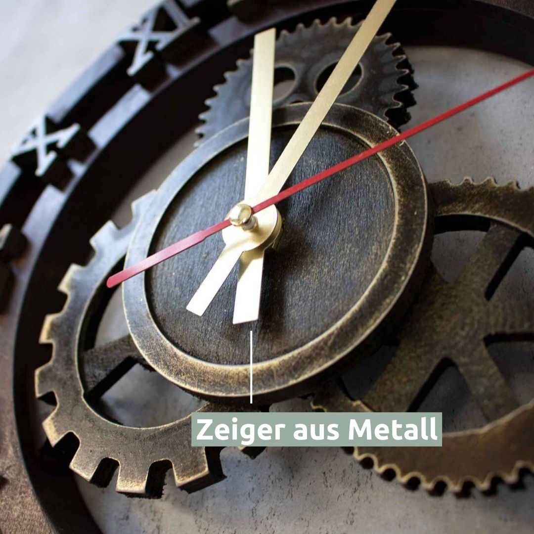 holz4home® Wanduhr „Zahnrad“ aus Birkenholz