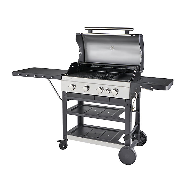 Barbecue à gaz 4 bruleurs + plancha GoodHome Owsley 4.1