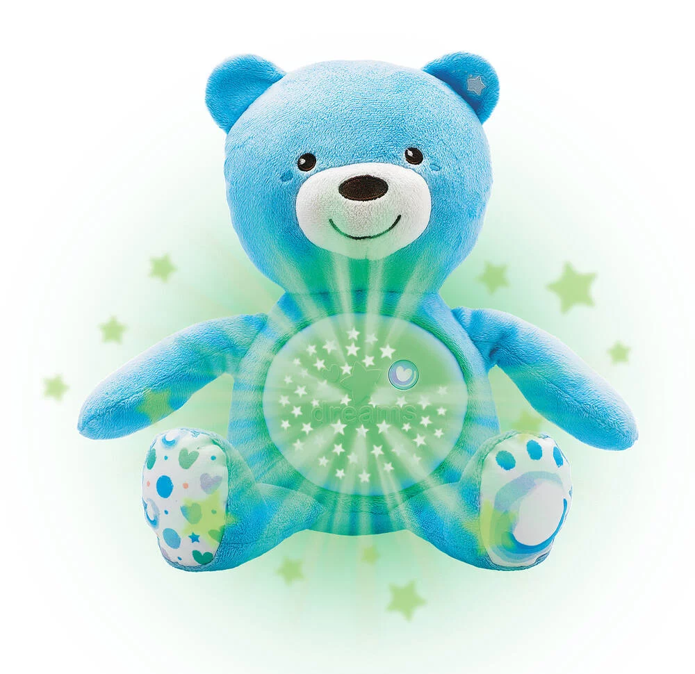 FIRST DREAMS - PELUCHE OURSON PROJECTEUR BABY BEAR BLEU