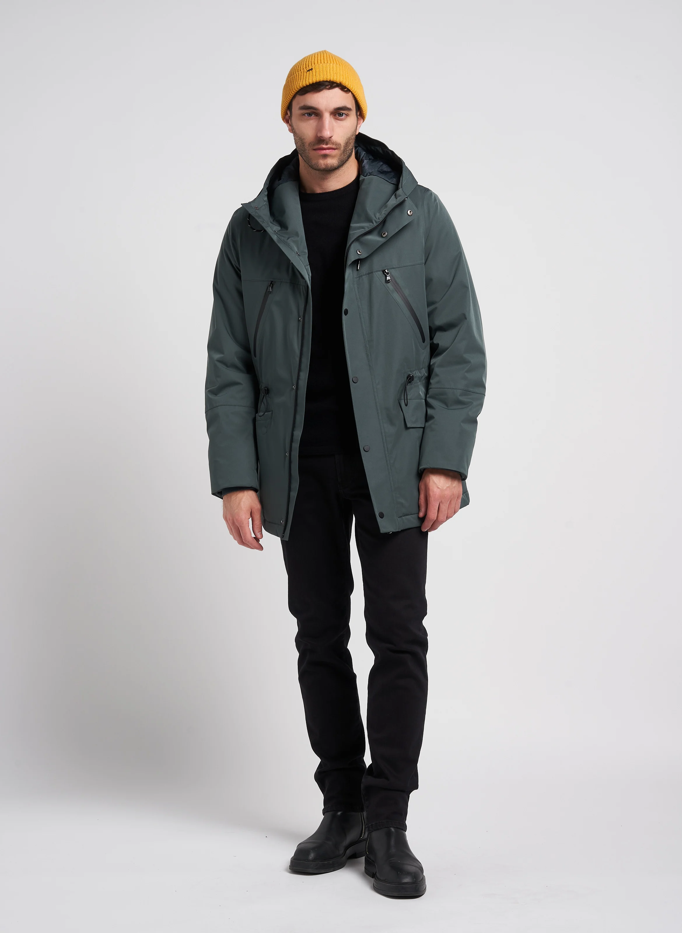 Pull col rond en cachemire| Noir