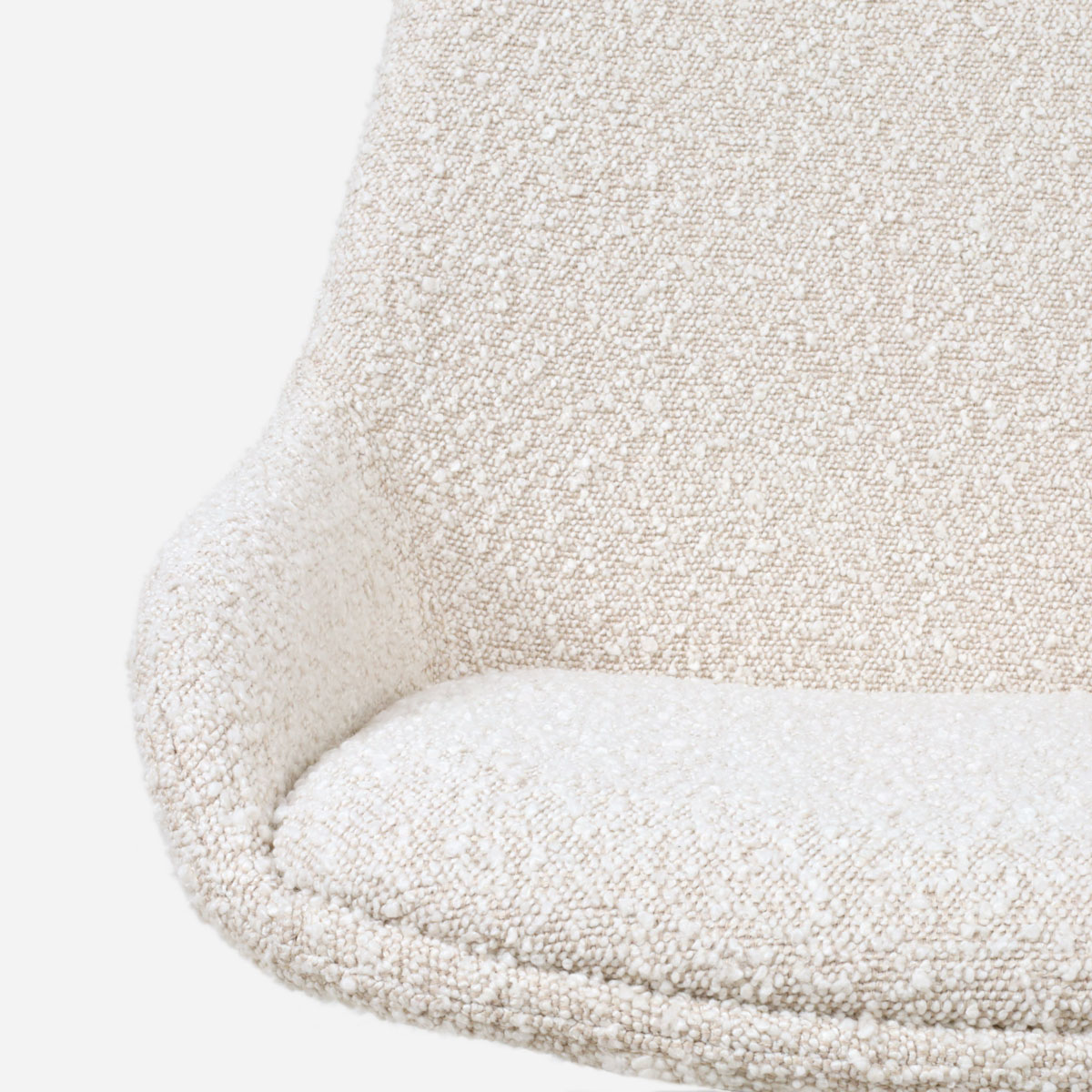 Bureaustoel Nout-Isa bouclé beige - wit onderstel