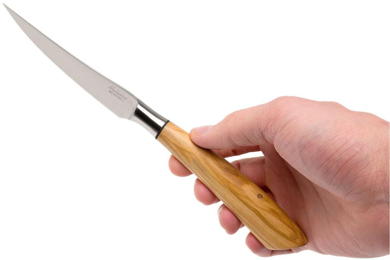 Saladini 6-delige steakmessenset 23 cm, olijfhout