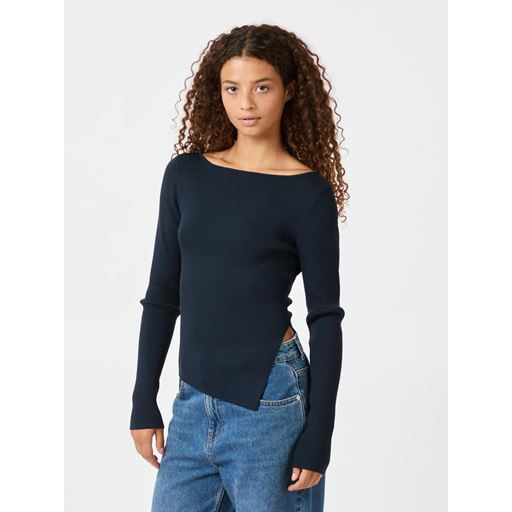 Neo Noir Janna Knit Bluse, Midnight Blue, 42