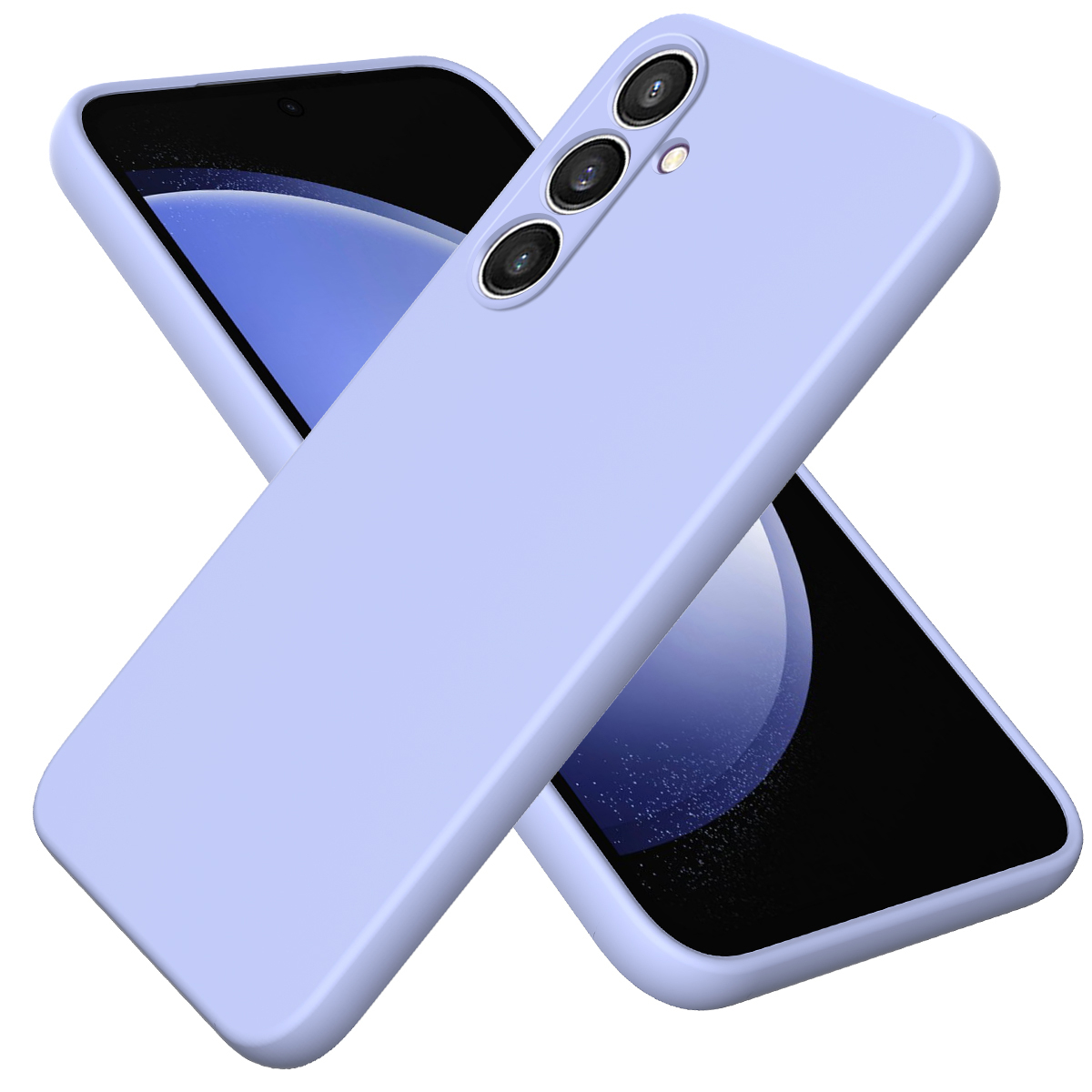 Samsung Galaxy S24 FE Silikon Case Hülle mit Kameraschutz   Handschlaufe - Lila