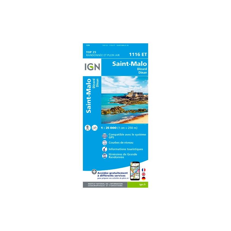 Saint-Malo / Dinard / Dinan - Carte topographique