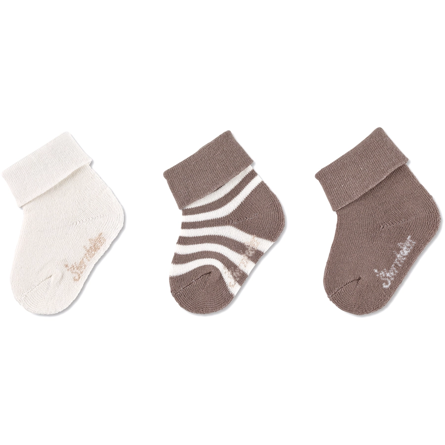 Sterntaler GOTS Baby-Söckchen Ringel, 3er-Pack braun