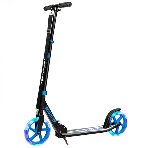 Patinete dobrável Costway com altura ajustável, capacidade de carga de até 100 kg e 2 rodas com luzes.