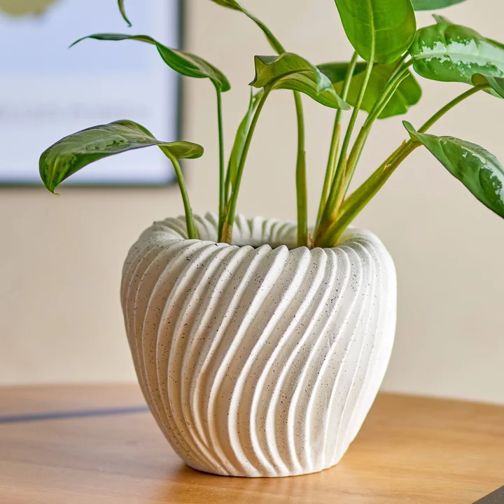 Bloomingville - Maham Blumentopf, Ø 21,5 H 19 cm, naturweiss