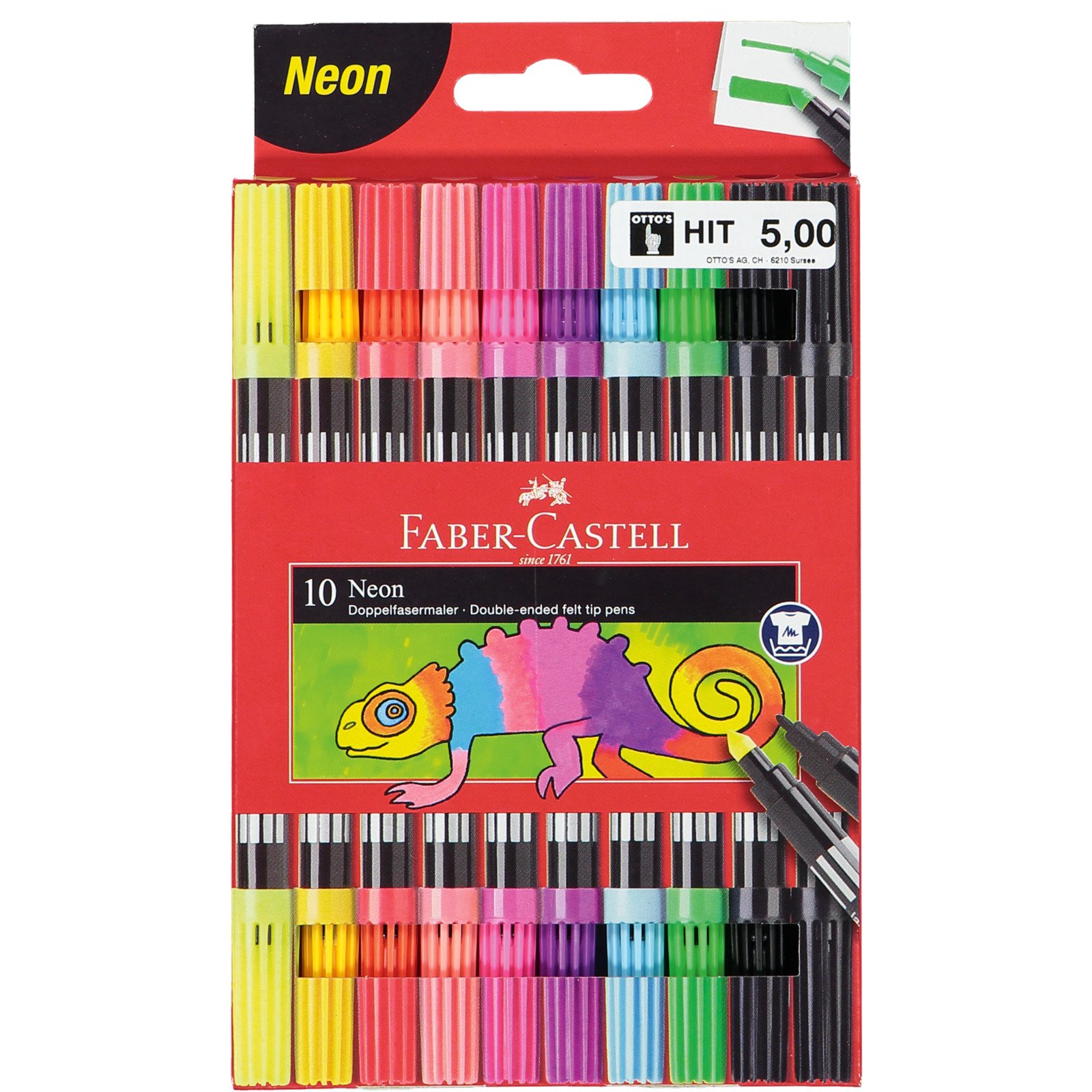 Faber-Castell Doppelfasermaler Neon, 10 Stück