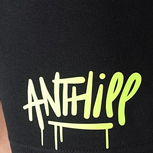 Short Jogging Script Noir Jaune Fluo