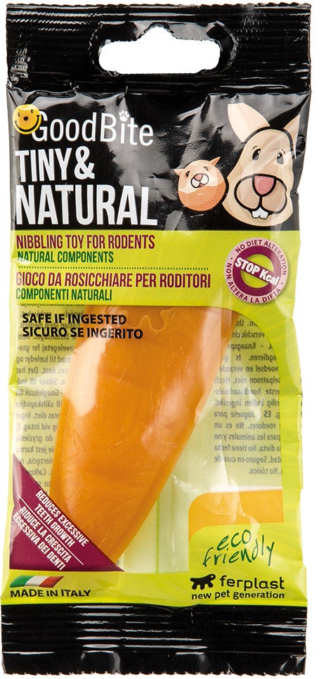 Ferplast knaagdieren speelgoed Tiny & Natural wortel oranje 11,5 x 4 x 1,8 cm