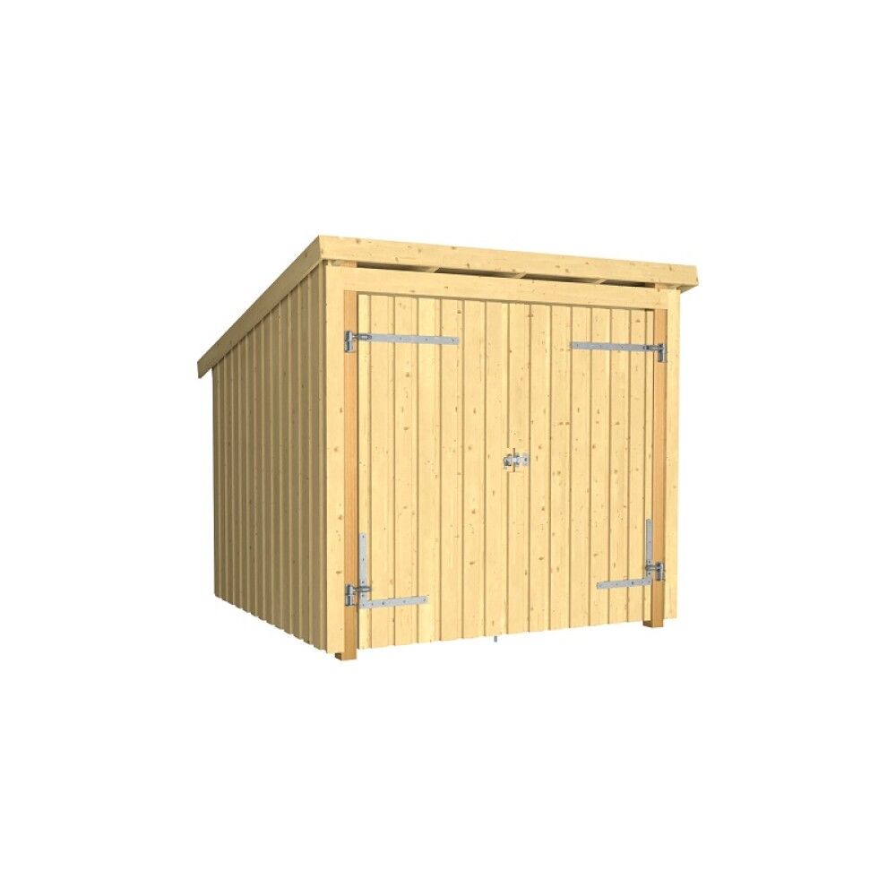 SYKKELSKUR PLUS NORDIC DOBBELDØR 1512X1878 MM UBEHANDLET 5M²