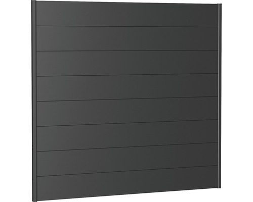 Schuttingelement aluminium biohort 200 x 180 cm donkergrijs metallic