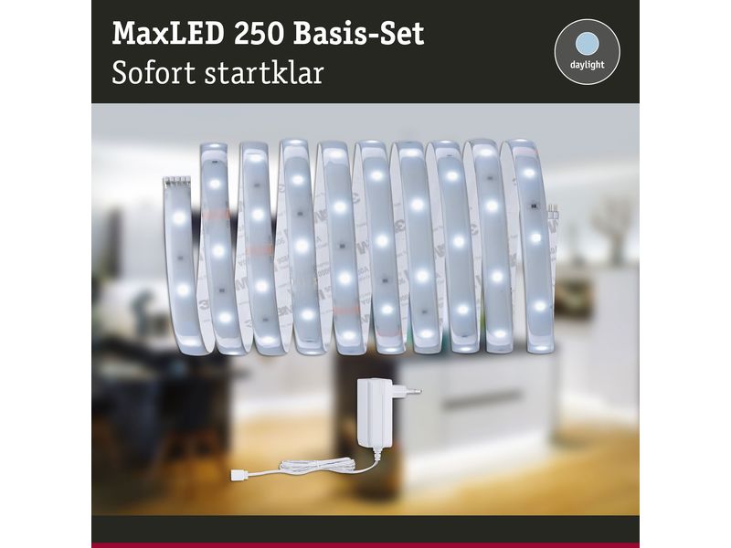 Paulmann LED-Stripe MaxLED 250 6500 K, 3 m Basisset Beschichteter LED-Streifen, kürzbar