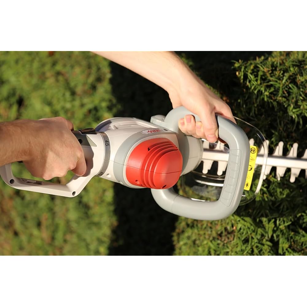 IKRA taille-haie électrique IHS 650 longueur de coupe 55cm, ecartement 22mm, 650W, poignée tournante à 180° : Jardin