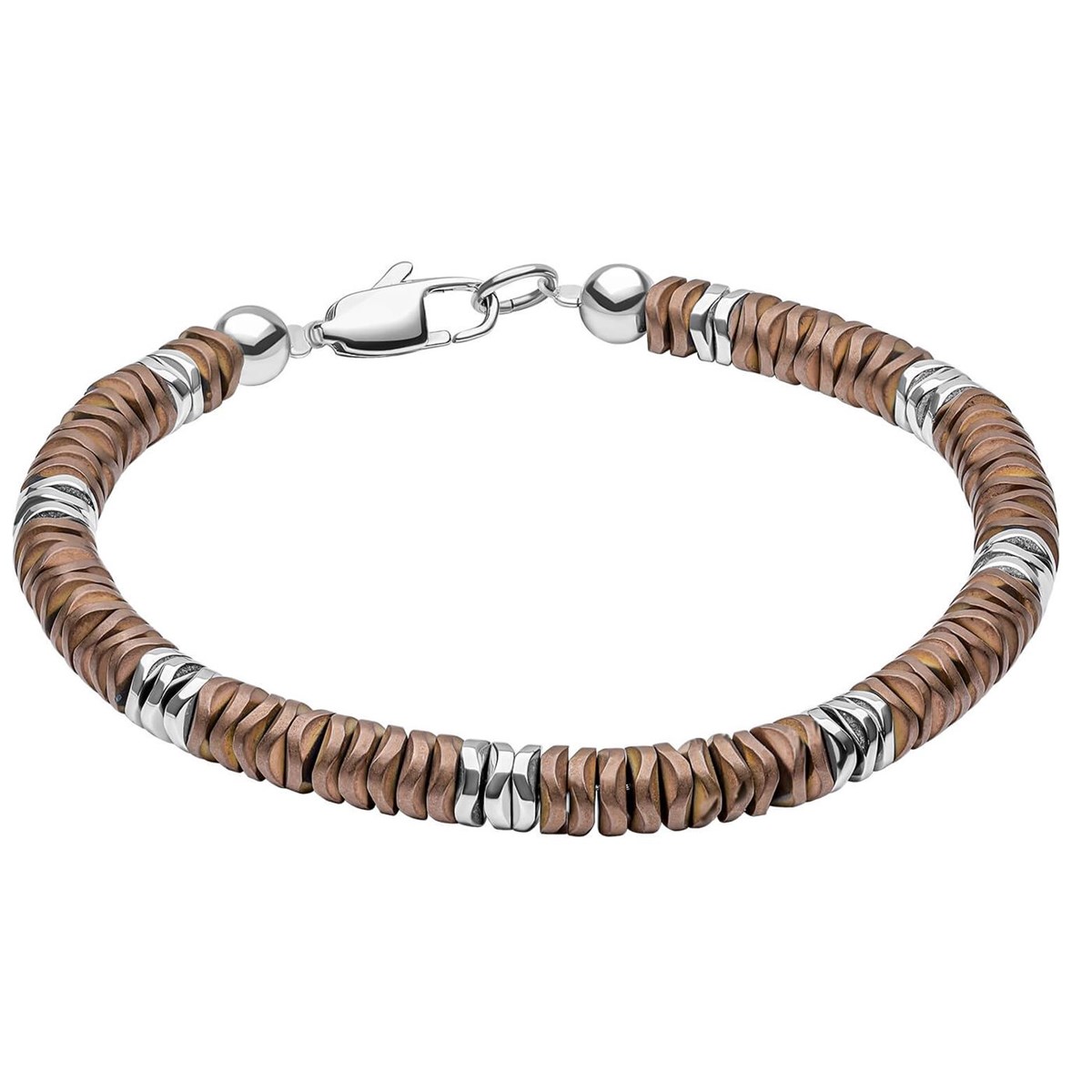 Bracelet hématite marron en acier inoxydable