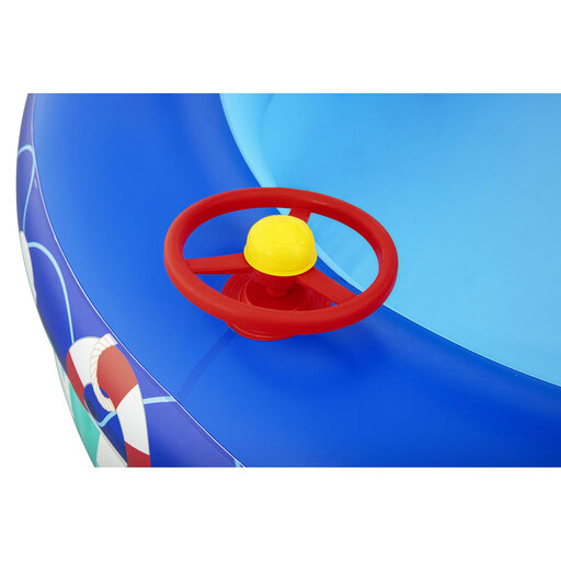 Piscina inflável Bestway 213x155x132 cm com barco, cobertura protetora e leme com buzina.
