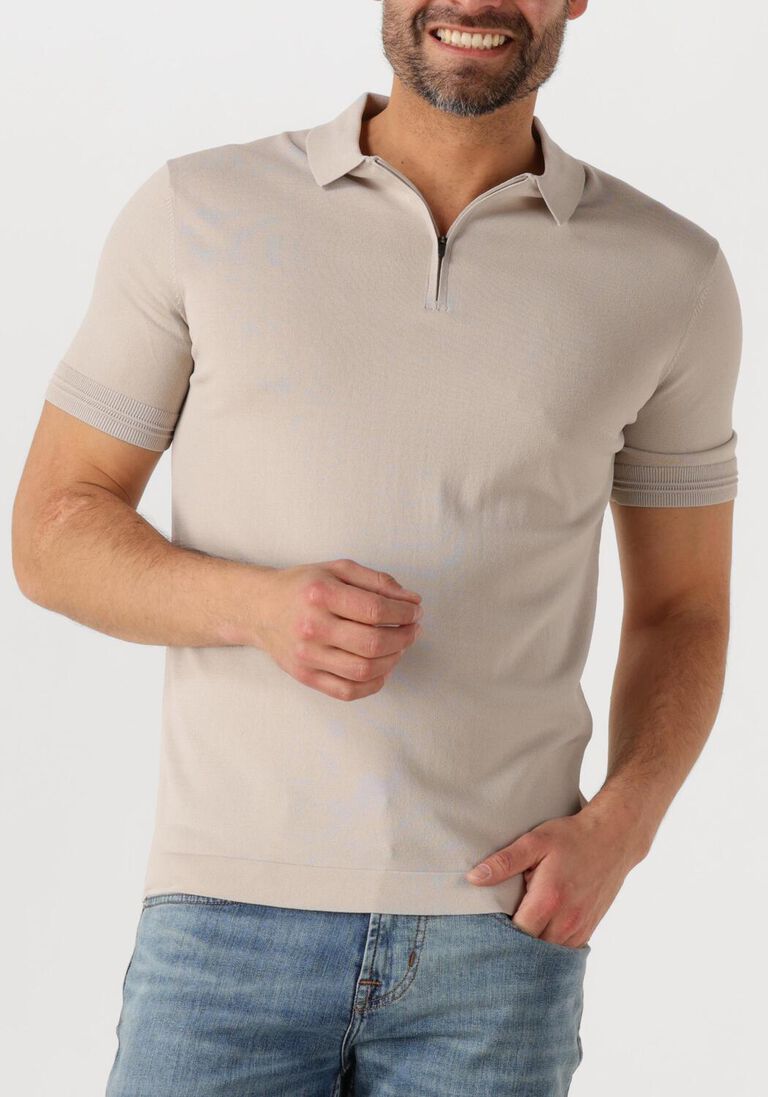 beige genti polo polo zip ss k2053-1260