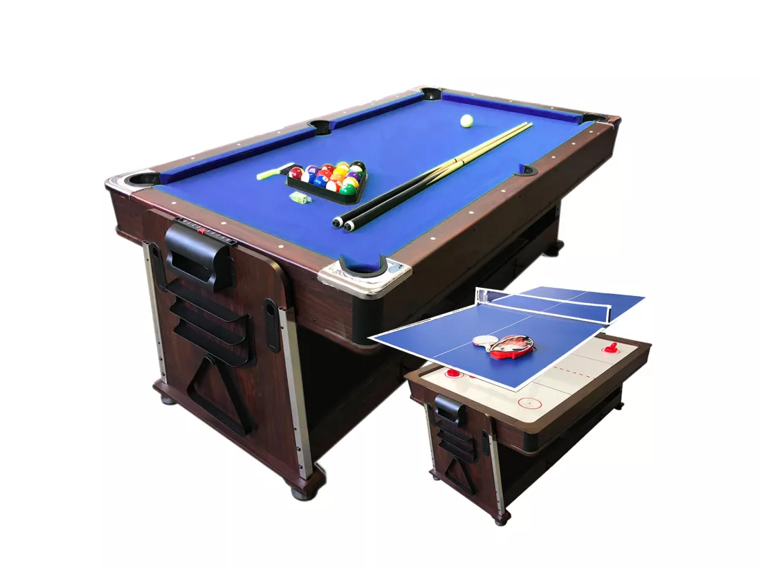 Table de Billard 7 pieds Multi-jeux bleu Air Hockey + Table de Tennis – Stark