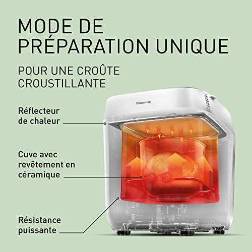 Panasonic SD ZP2000WXE Machine à Pain Artisanale Crusty Loaf, Cuisson sans Gluten, Double Capteur de Température, 18 Programmes Automatiques, Blanc : Cuisine et Maison