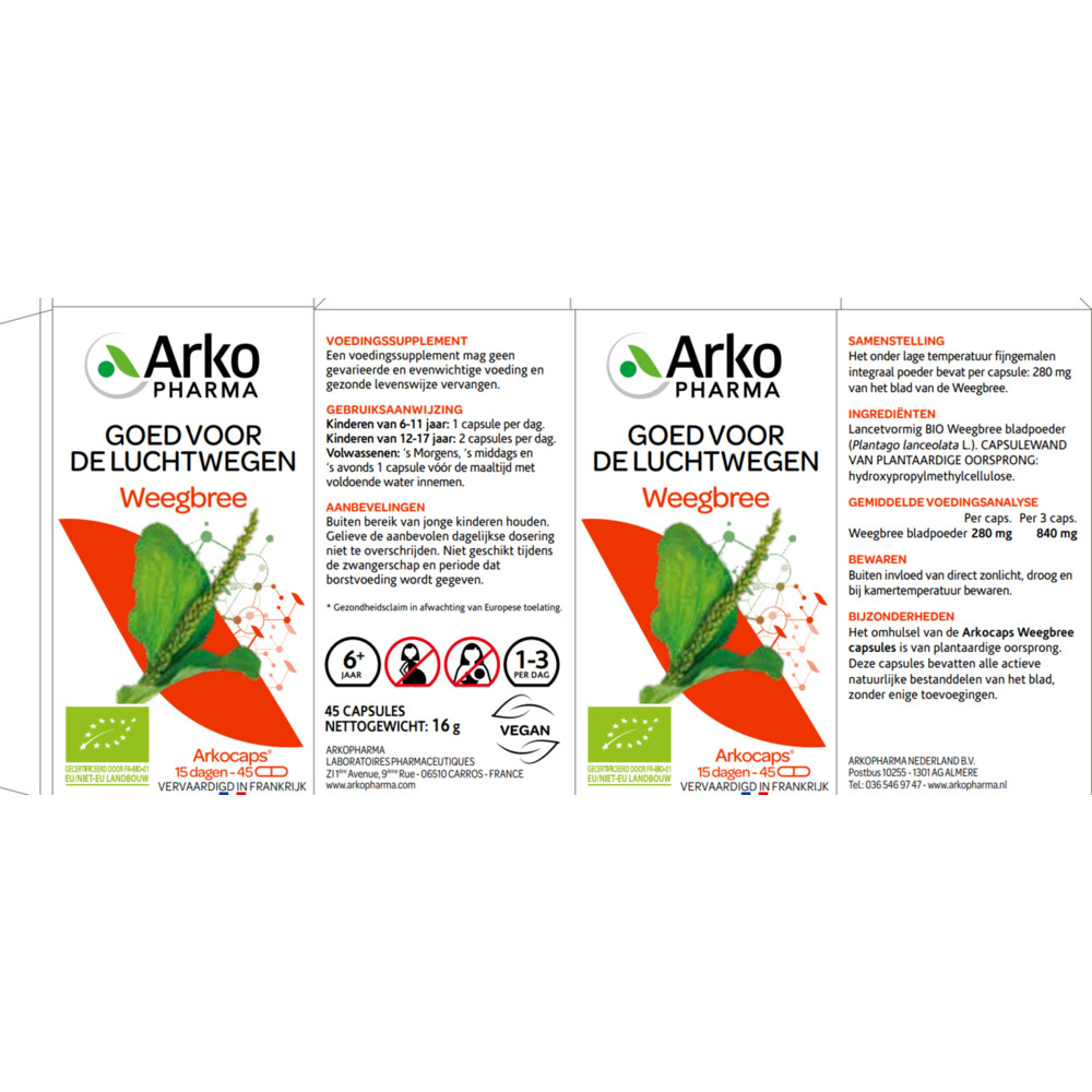 Arkopharma Weegbree 45 capsules