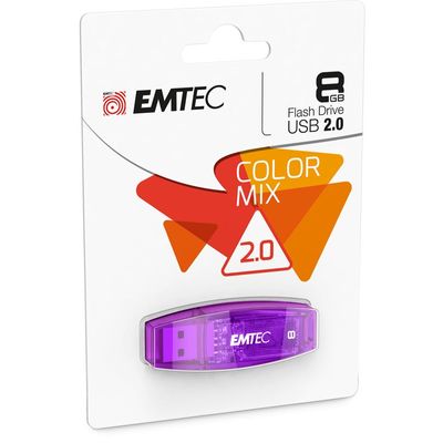 Emtec C410 Color Mix - clé USB 2.0 - 8 Go - violet