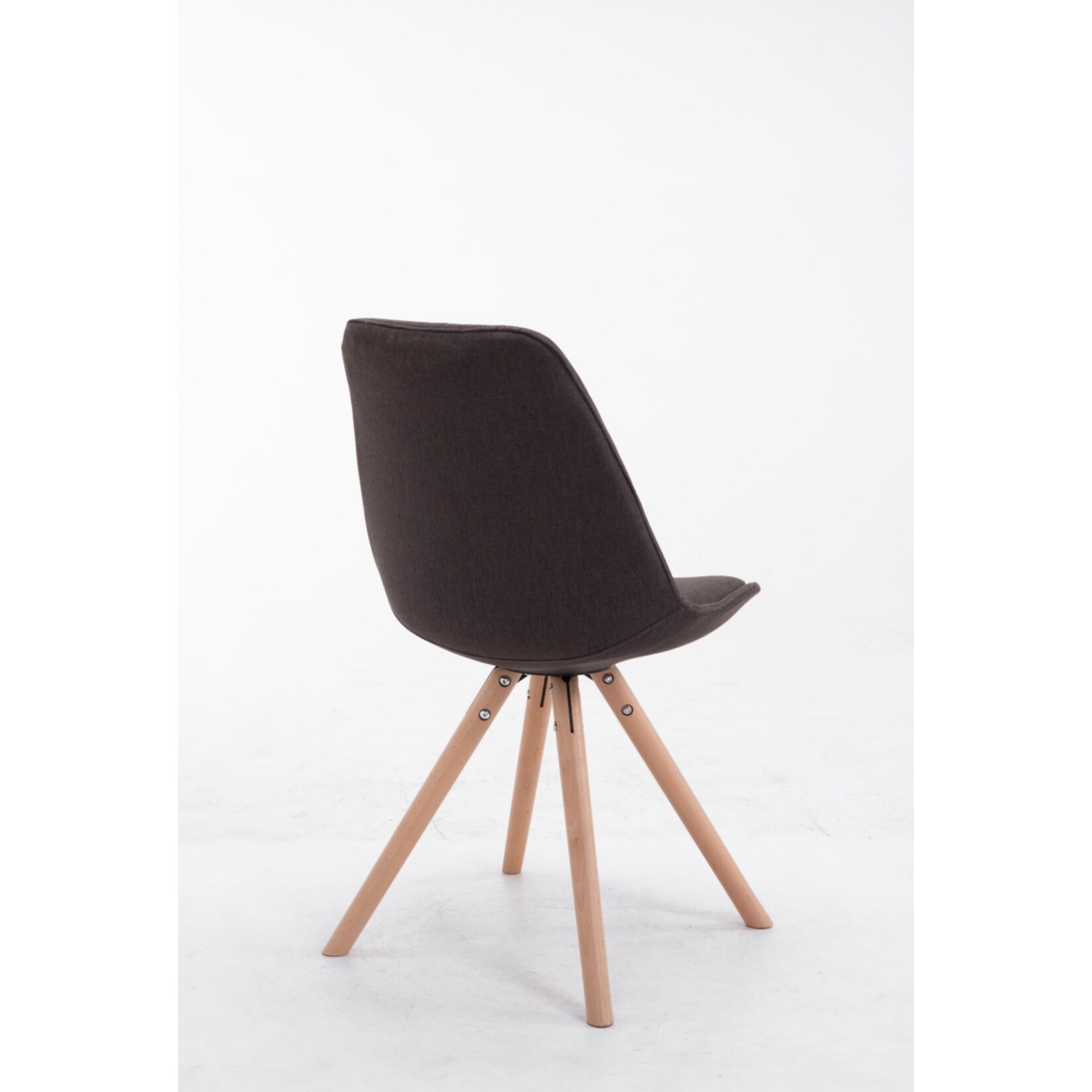 CLP Retro-Stuhl Toulouse Rund Mit Stoffbezug Und Hochwertigem Sitzpolster I Lehnstuhl Mit Stabilem Holzgestell I Sitzhöhe 48 cm