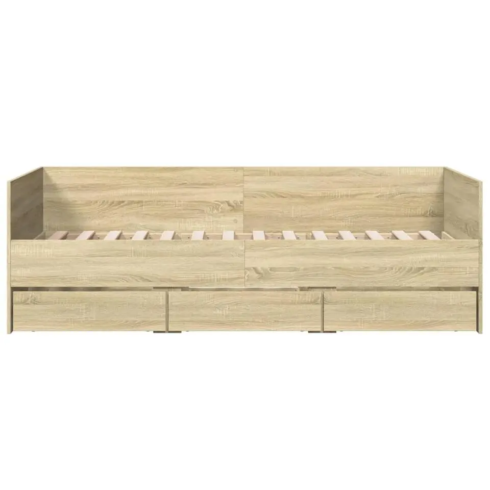 vidaXL - Bed met lades - Sonoma eikenkleurig - Hout - 90 x 200 cm