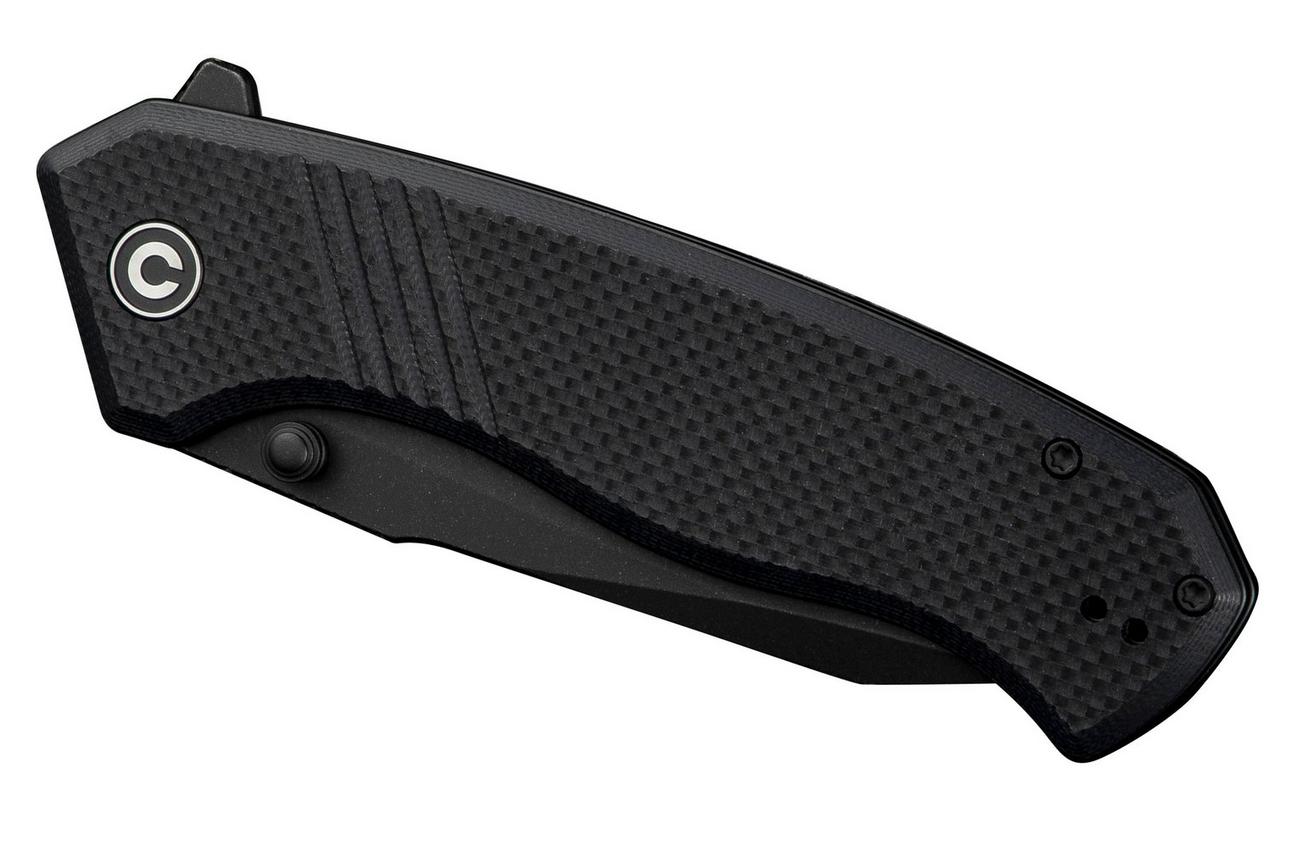 Civivi Placoid C23079-1 Black 14C28N, Black Coarse G10, zakmes