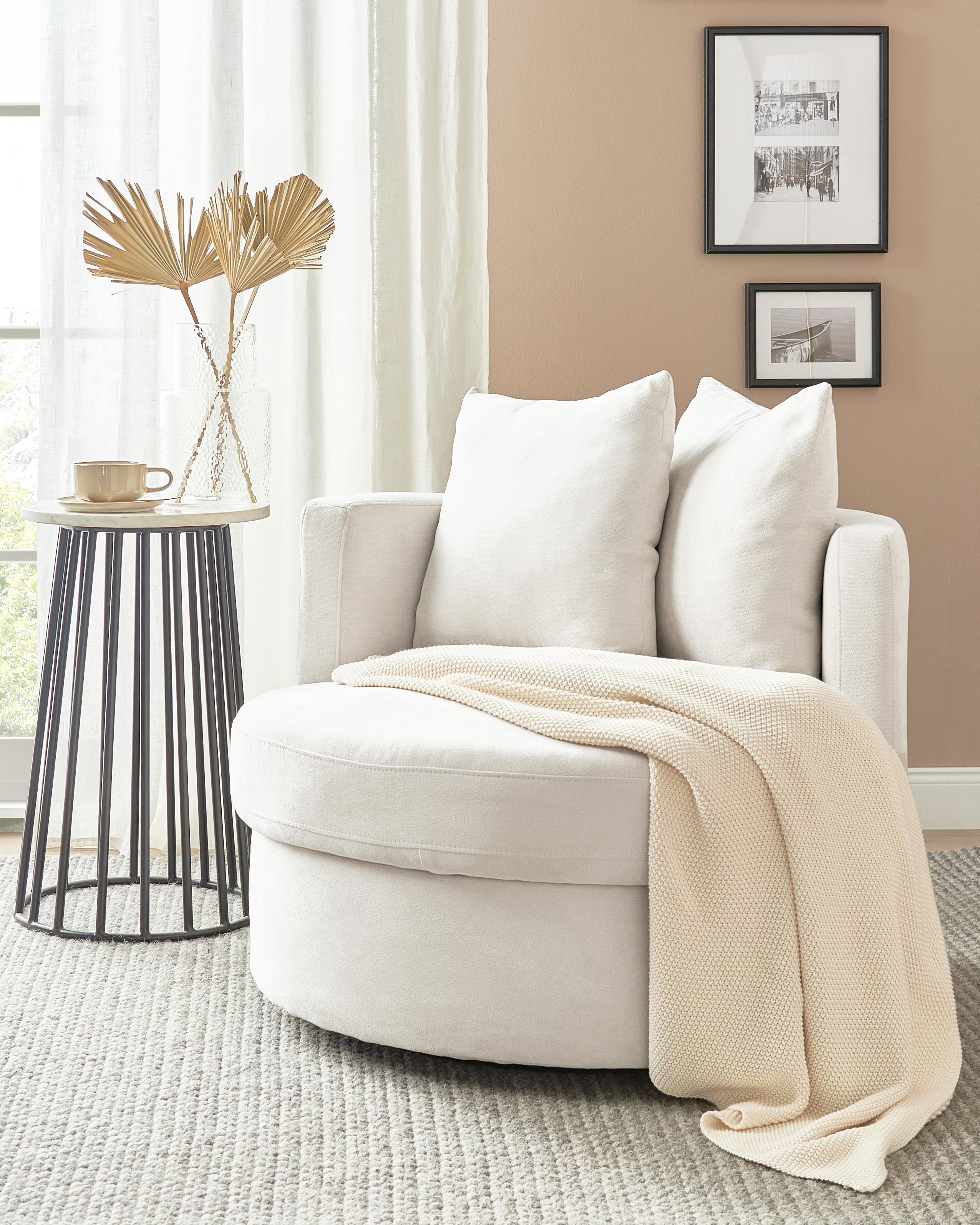 Draaifauteuil DALBY Stof Lichtbeige