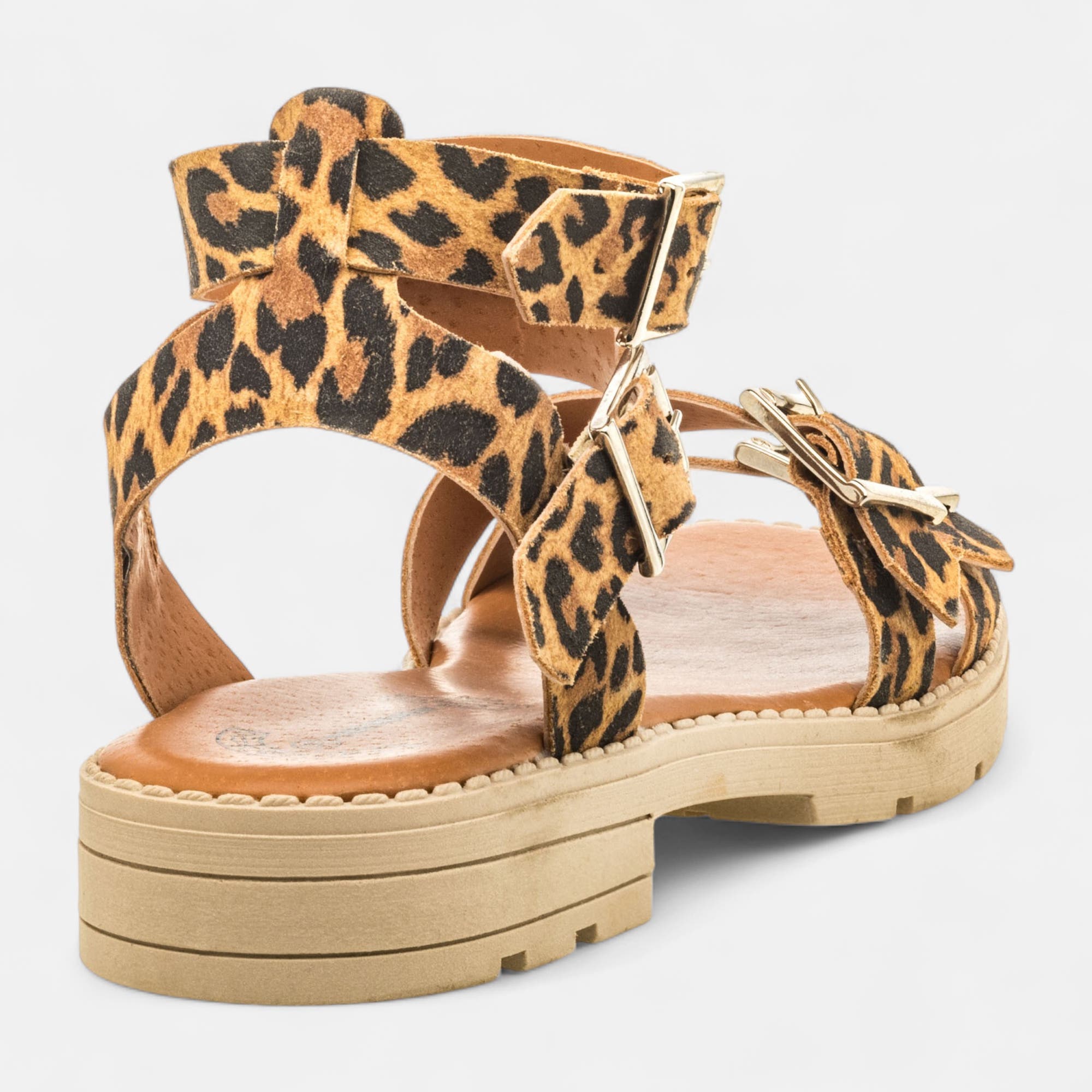 Sandales Femme en cuir camel