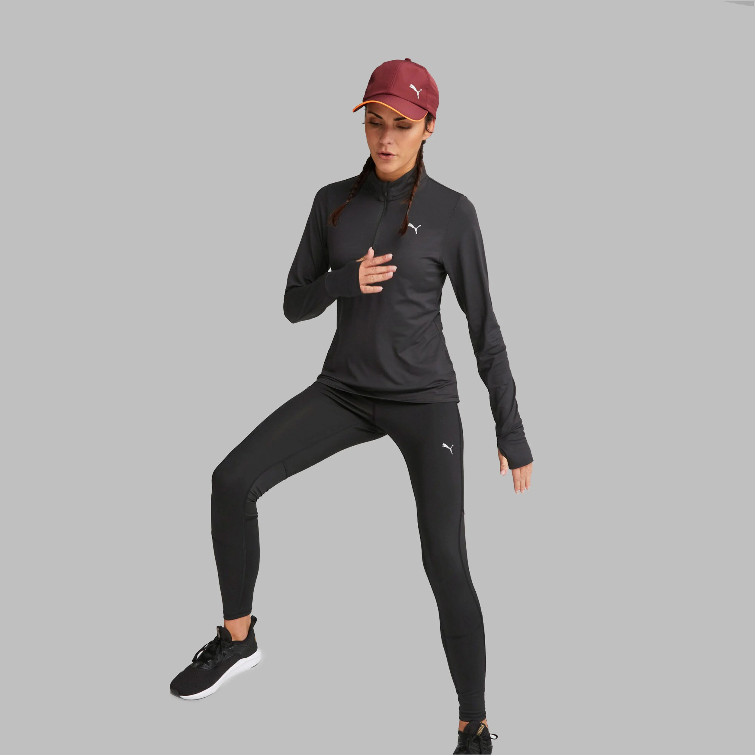Puma Run Favorite 1/4 Zip Top De Course Femmes - Noir